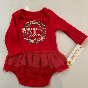 Christmas Tutu Onesie (0-3M)